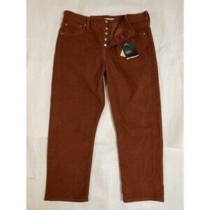 Levi’s Pants Womans Sz 32x26 Rust Wedgie Straight Premium Fit Corduroy Button